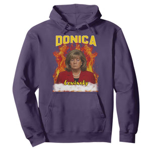 Donica Lewinsky Fire Trump Meme Hoodie Viral Scandal Parody Political Roast Vibes TS02 Purple Print Your Wear