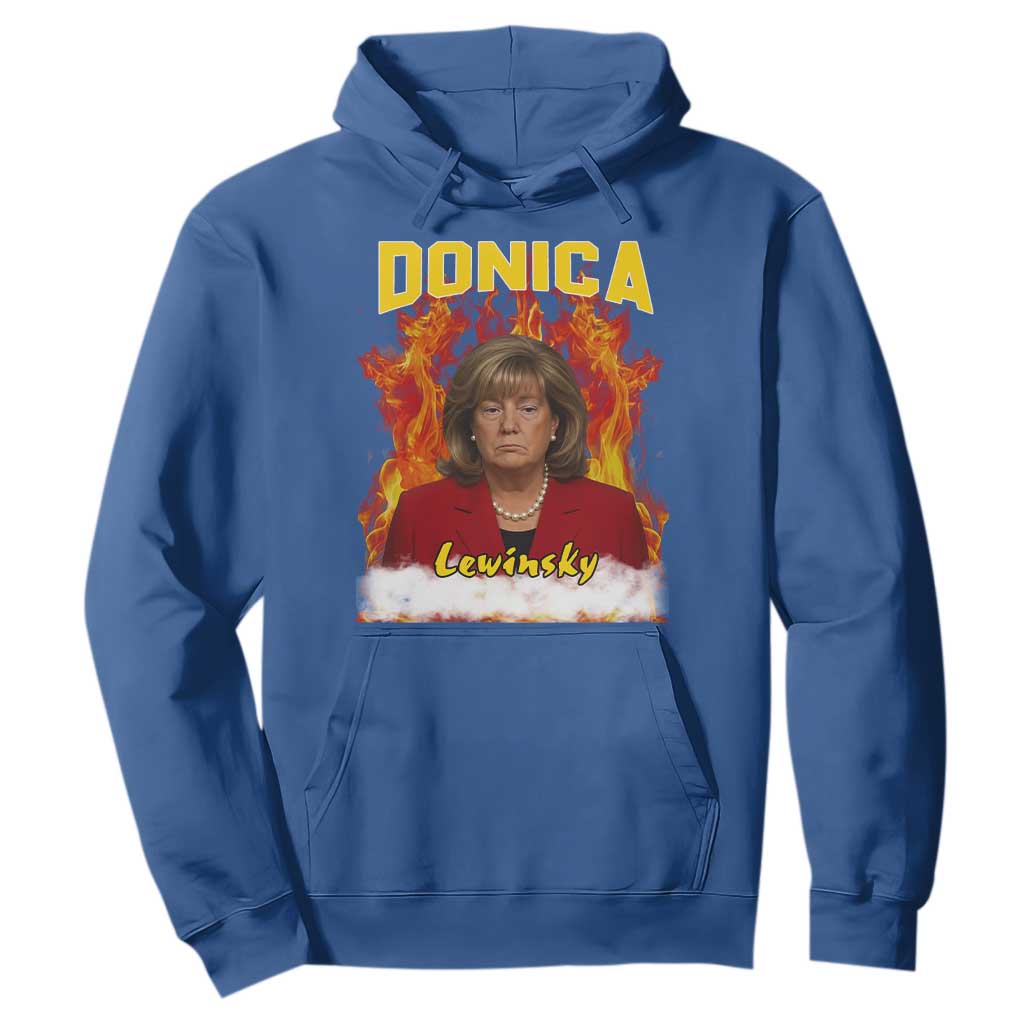 Donica Lewinsky Fire Trump Meme Hoodie Viral Scandal Parody Political Roast Vibes TS02 Royal Blue Print Your Wear