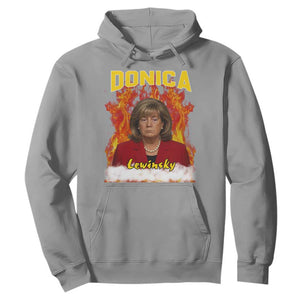 Donica Lewinsky Fire Trump Meme Hoodie Viral Scandal Parody Political Roast Vibes TS02 Sport Gray Print Your Wear