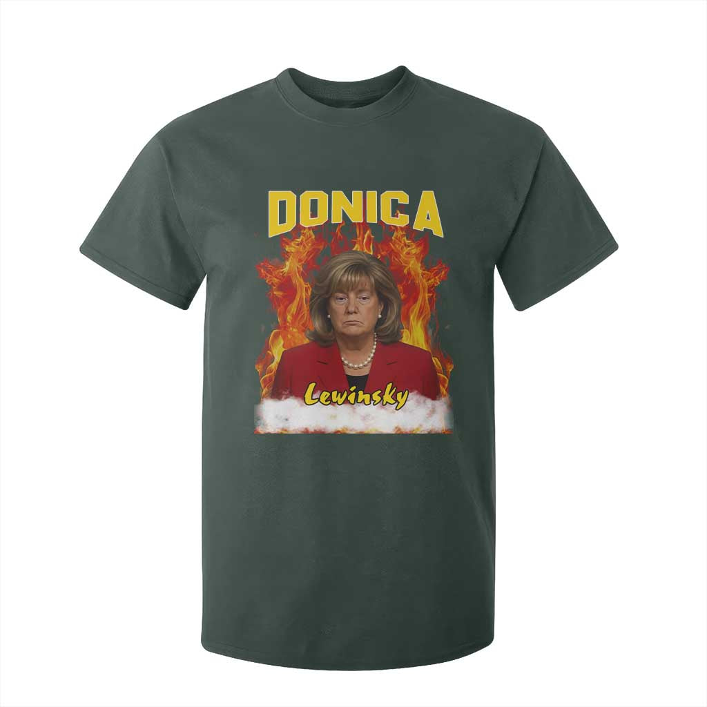 Donica Lewinsky Fire Trump Meme T Shirt For Kid Viral Scandal Parody Political Roast Vibes TS02 Dark Forest Green Print Your Wear