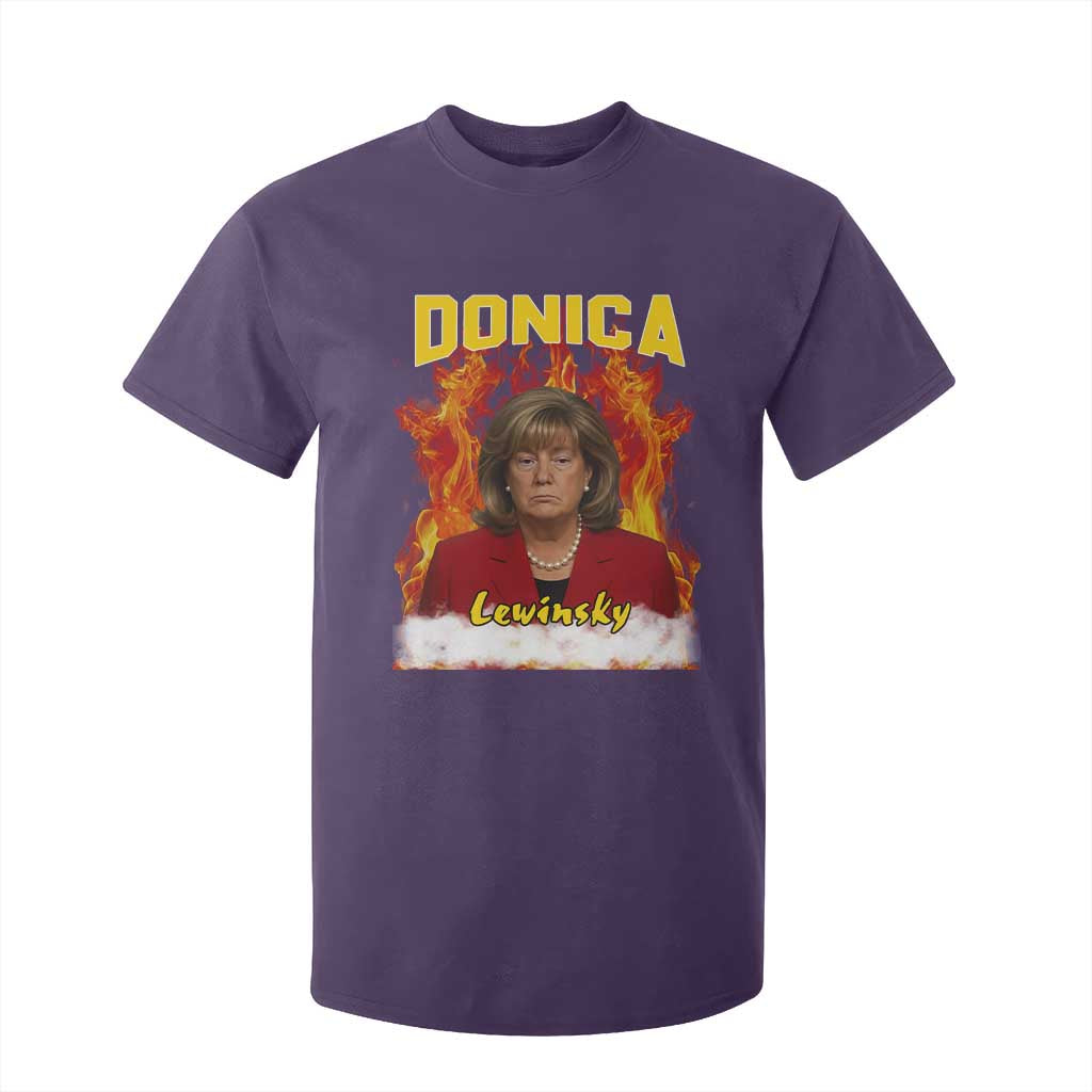 Donica Lewinsky Fire Trump Meme T Shirt For Kid Viral Scandal Parody Political Roast Vibes TS02 Purple Print Your Wear