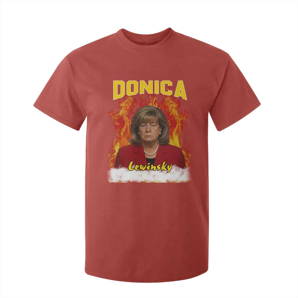 Donica Lewinsky Fire Trump Meme T Shirt For Kid Viral Scandal Parody Political Roast Vibes TS02 Red Print Your Wear