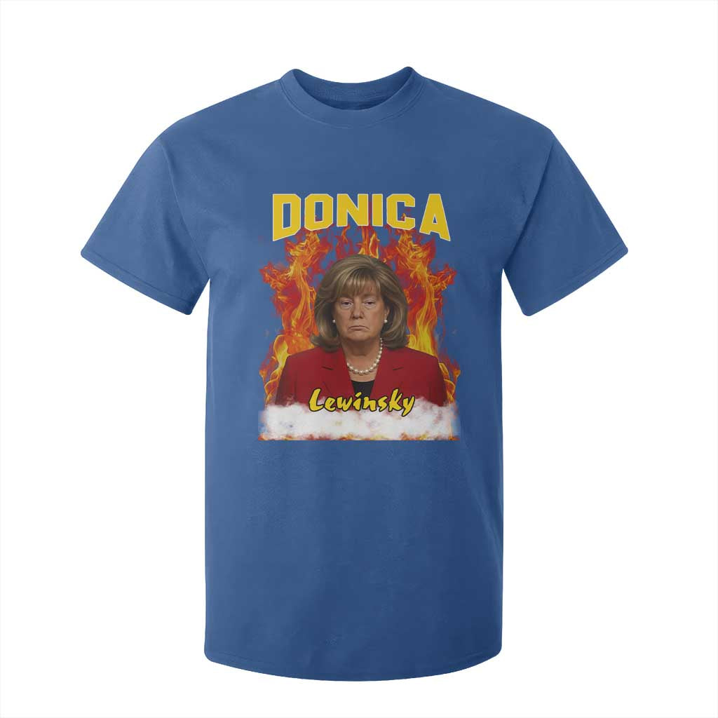 Donica Lewinsky Fire Trump Meme T Shirt For Kid Viral Scandal Parody Political Roast Vibes TS02 Royal Blue Print Your Wear
