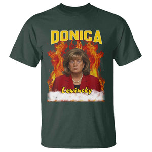 Donica Lewinsky Fire Trump Meme T Shirt Viral Scandal Parody Political Roast Vibes TS02 Dark Forest Green Print Your Wear