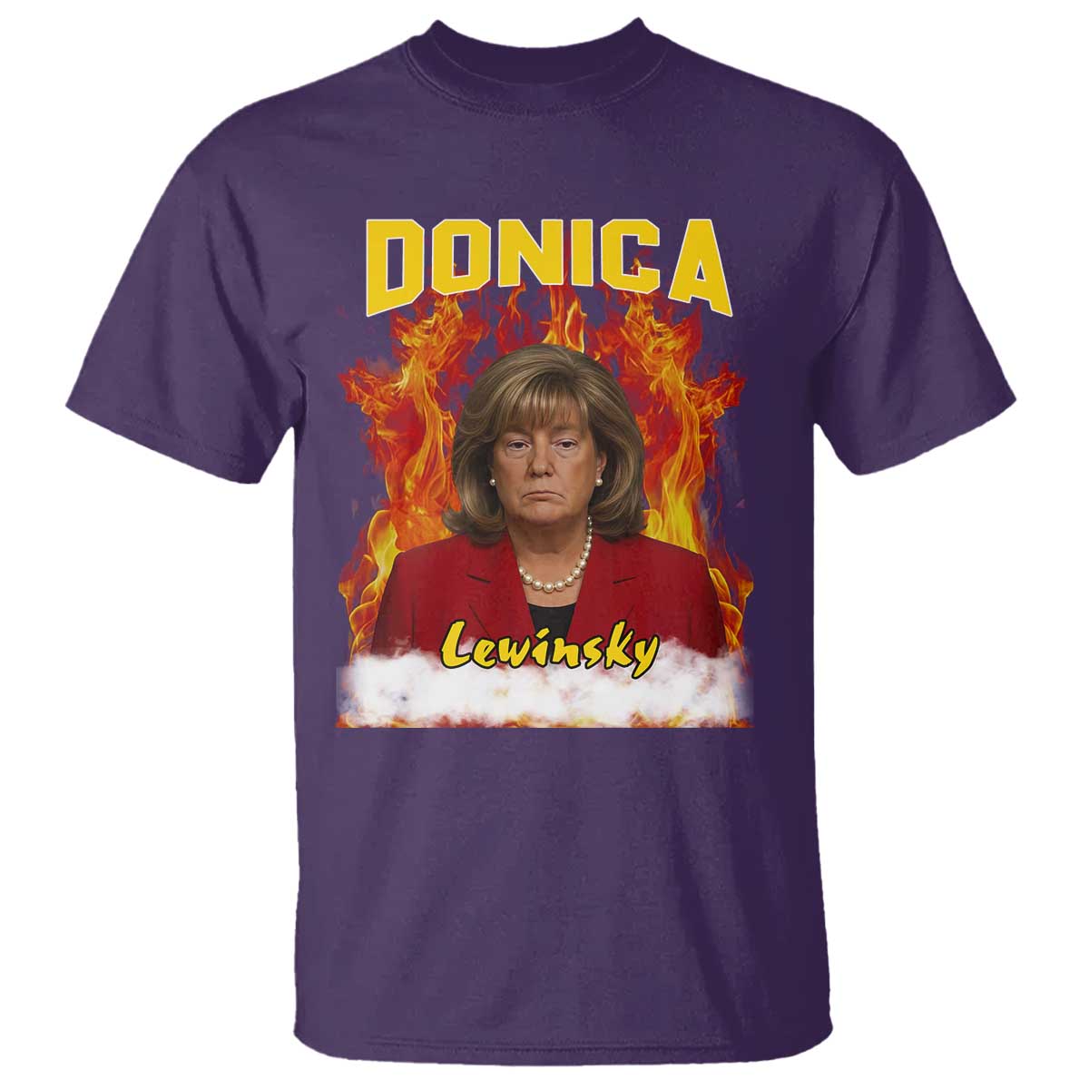 Donica Lewinsky Fire Trump Meme T Shirt Viral Scandal Parody Political Roast Vibes TS02 Purple Print Your Wear