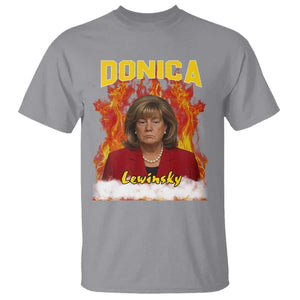 Donica Lewinsky Fire Trump Meme T Shirt Viral Scandal Parody Political Roast Vibes TS02 Sport Gray Print Your Wear