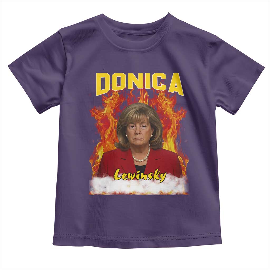 Donica Lewinsky Fire Trump Meme Toddler T Shirt Viral Scandal Parody Political Roast Vibes TS02 Purple Print Your Wear