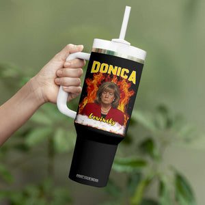 Donica Lewinsky Fire Trump Meme Tumbler With Handle Viral Scandal Parody Political Roast Vibes TS02 Print Your Wear