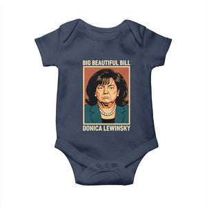 Big Beautiful Bill Donica Lewinsky Baby Onesie Funny Political Trump Meme Vintage Parody TS02 Navy Print Your Wear