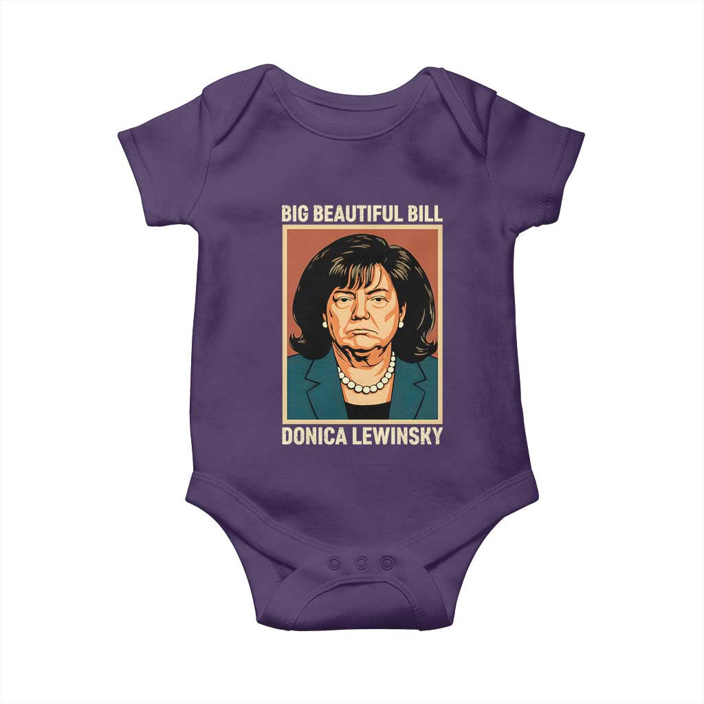 Big Beautiful Bill Donica Lewinsky Baby Onesie Funny Political Trump Meme Vintage Parody TS02 Purple Print Your Wear