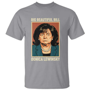 Big Beautiful Bill Donica Lewinsky T Shirt Funny Political Trump Meme Vintage Parody TS02 Sport Gray Print Your Wear
