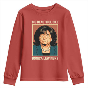 Big Beautiful Bill Donica Lewinsky Youth Sweatshirt Funny Political Trump Meme Vintage Parody TS02 Red Print Your Wear