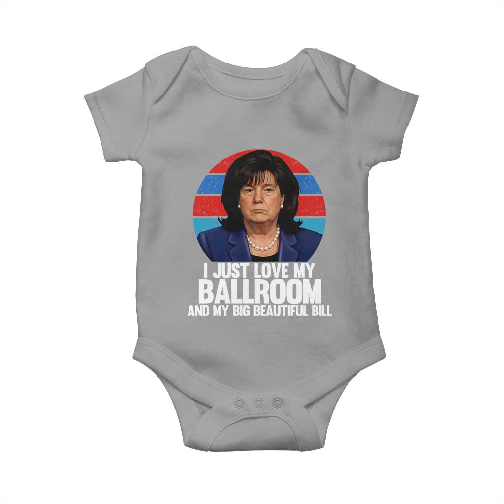 Funny Donica Lewinsky Viral Trump Meme Baby Onesie Retro Big Beautiful Bill Political Roast Humor TS02 Sport Gray Print Your Wear