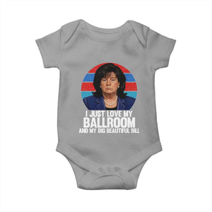 Funny Donica Lewinsky Viral Trump Meme Baby Onesie Retro Big Beautiful Bill Political Roast Humor TS02 Sport Gray Print Your Wear