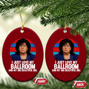 Funny Donica Lewinsky Viral Trump Meme Ceramic Ornament Retro Big Beautiful Bill Political Roast Humor TS02 Print Your Wear