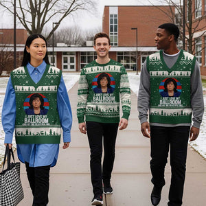 Funny Donica Lewinsky Viral Trump Meme V-Neck Knit Sweater Vest Retro Big Beautiful Bill Political Roast Humor TS02 Forest Green Beige Print Your Wear