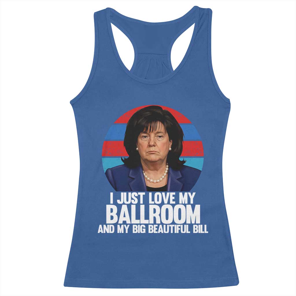 Funny Donica Lewinsky Viral Trump Meme Racerback Tank Top Retro Big Beautiful Bill Political Roast Humor TS02 Royal Blue Print Your Wear