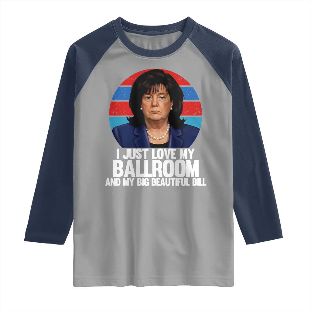 Funny Donica Lewinsky Viral Trump Meme Raglan Shirt Retro Big Beautiful Bill Political Roast Humor TS02 Sport Gray Navy Print Your Wear