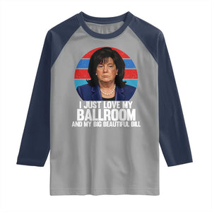 Funny Donica Lewinsky Viral Trump Meme Raglan Shirt Retro Big Beautiful Bill Political Roast Humor TS02 Sport Gray Navy Print Your Wear