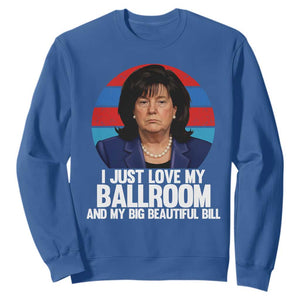 Funny Donica Lewinsky Viral Trump Meme Sweatshirt Retro Big Beautiful Bill Political Roast Humor TS02 Royal Blue Print Your Wear