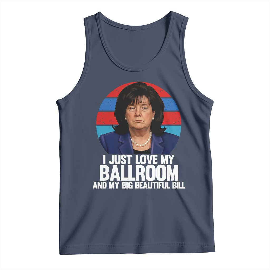 Funny Donica Lewinsky Viral Trump Meme Tank Top Retro Big Beautiful Bill Political Roast Humor TS02 Navy Print Your Wear