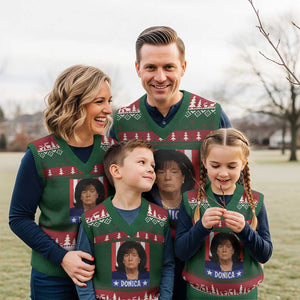 Donica Lewinsky Political Trump Meme V-Neck Knit Sweater Vest Hilarious Viral Internet Parody TS02 Red Green Print Your Wear