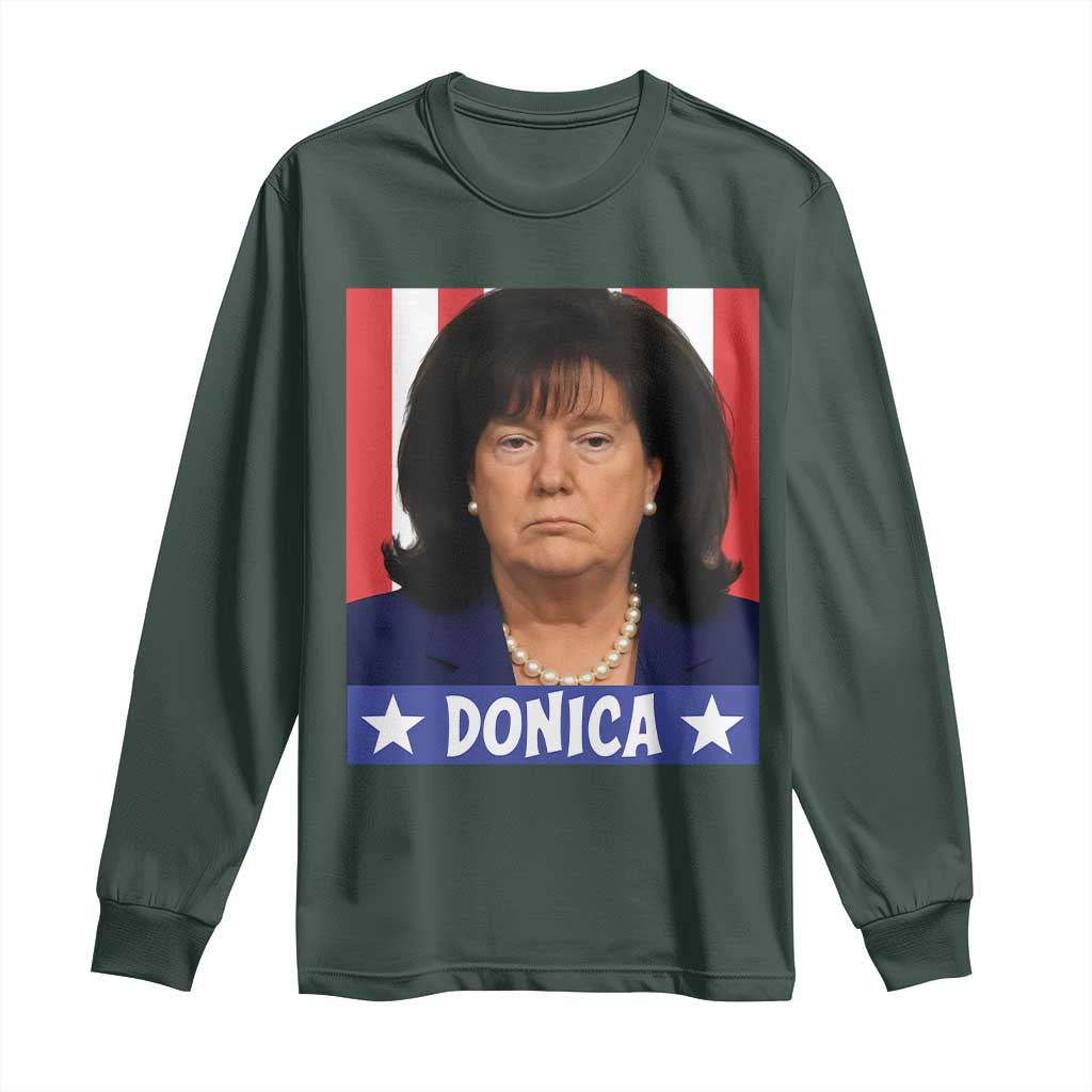 Donica Lewinsky Political Trump Meme Long Sleeve Shirt Hilarious Viral Internet Parody TS02 Dark Forest Green Print Your Wear