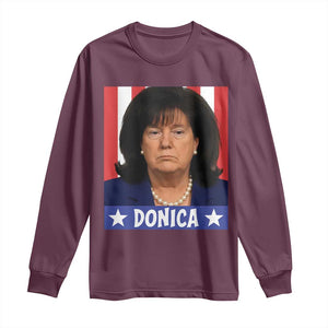 Donica Lewinsky Political Trump Meme Long Sleeve Shirt Hilarious Viral Internet Parody TS02 Maroon Print Your Wear