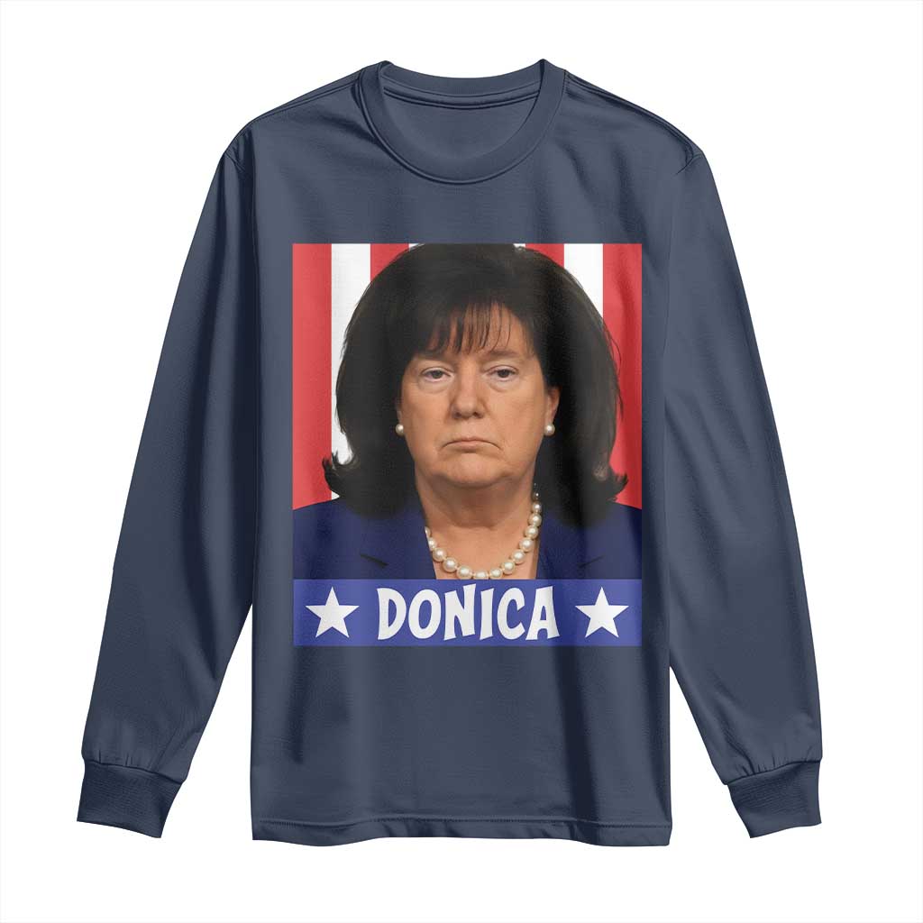 Donica Lewinsky Political Trump Meme Long Sleeve Shirt Hilarious Viral Internet Parody TS02 Navy Print Your Wear