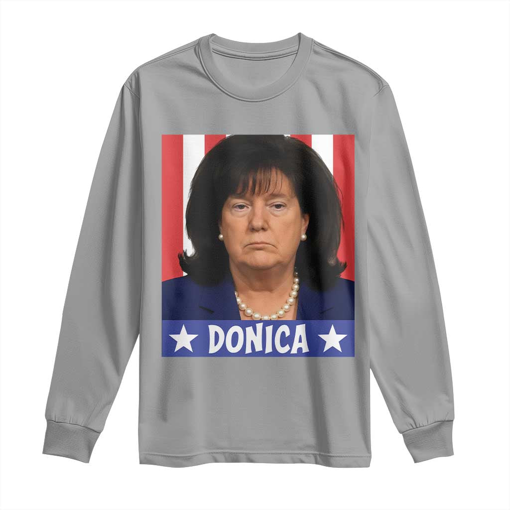 Donica Lewinsky Political Trump Meme Long Sleeve Shirt Hilarious Viral Internet Parody TS02 Sport Gray Print Your Wear