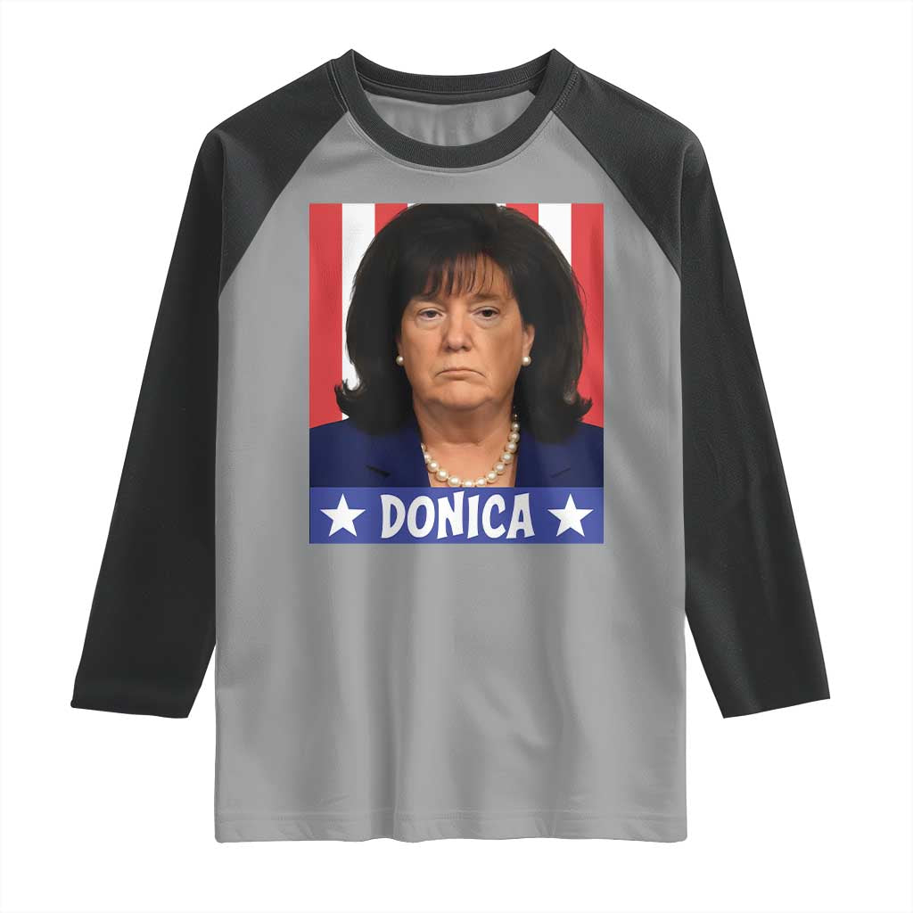 Donica Lewinsky Political Trump Meme Raglan Shirt Hilarious Viral Internet Parody TS02 Sport Gray Black Print Your Wear