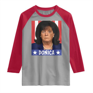Donica Lewinsky Political Trump Meme Raglan Shirt Hilarious Viral Internet Parody TS02 Sport Gray Red Print Your Wear