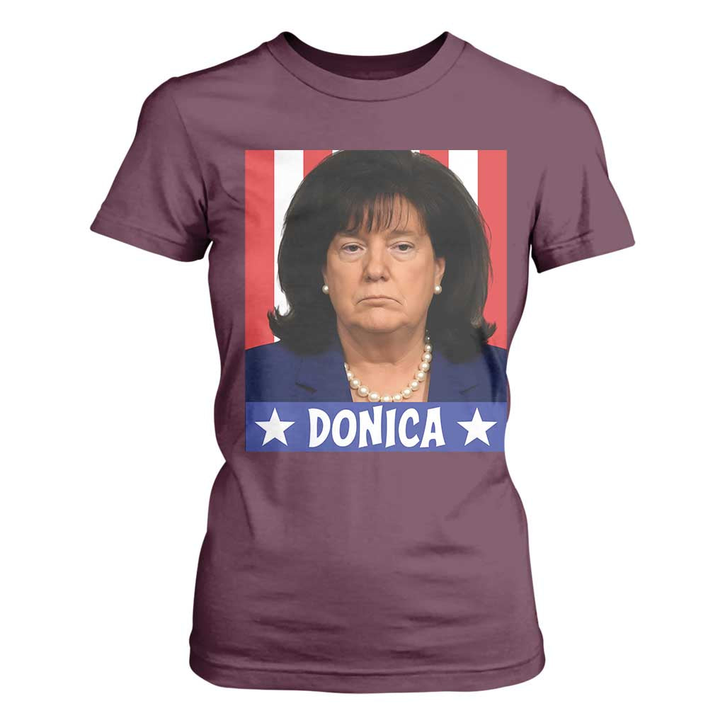 Donica Lewinsky Political Trump Meme T Shirt For Women Hilarious Viral Internet Parody TS02 Maroon Print Your Wear