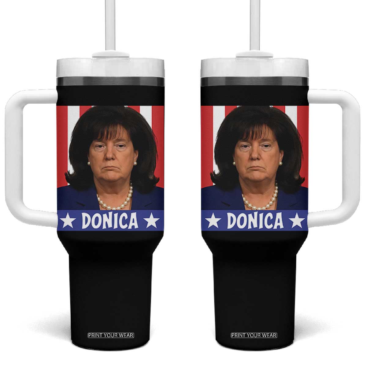 Donica Lewinsky Political Trump Meme Tumbler With Handle Hilarious Viral Internet Parody TS02 One Size: 40 oz Black Print Your Wear