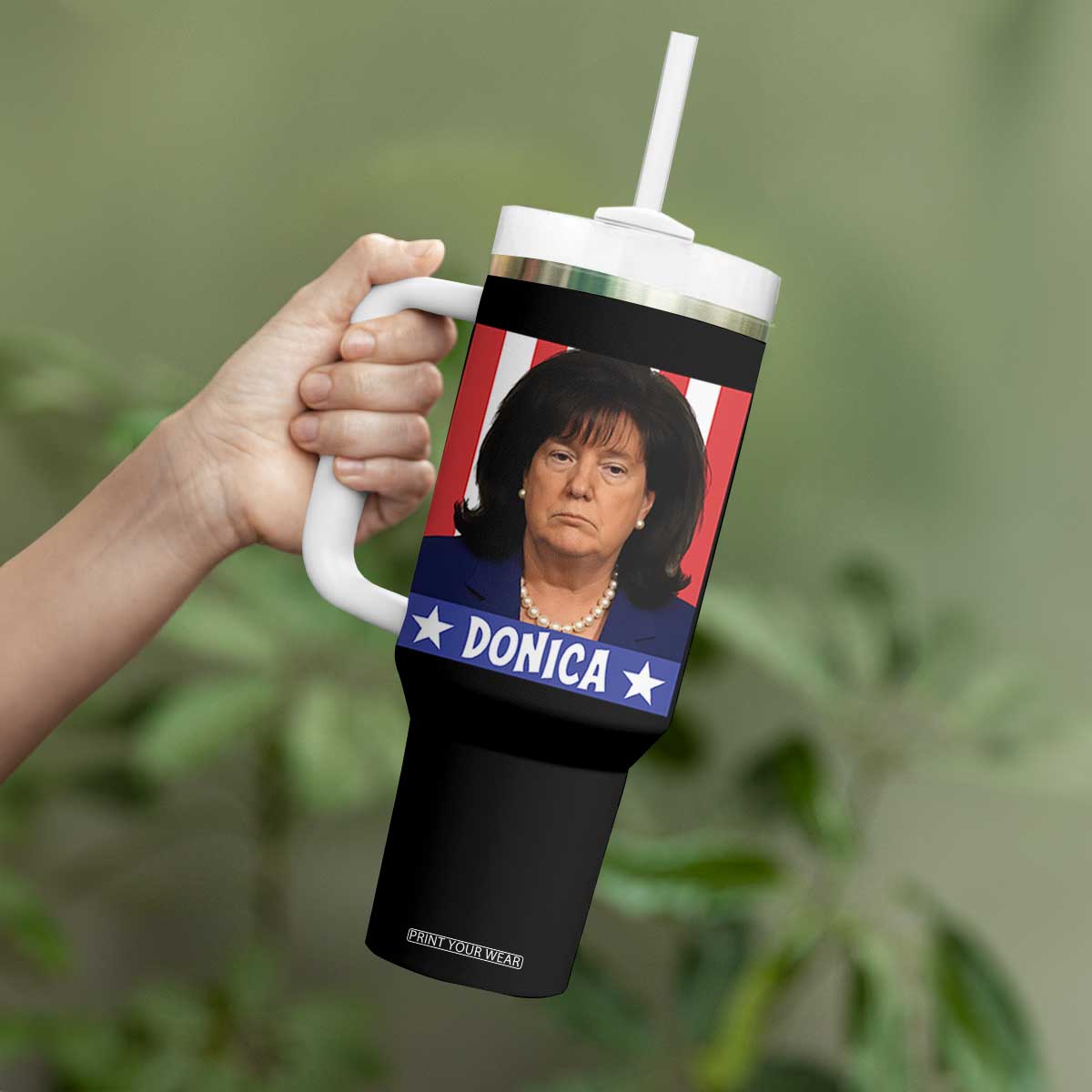 Donica Lewinsky Political Trump Meme Tumbler With Handle Hilarious Viral Internet Parody TS02 Print Your Wear