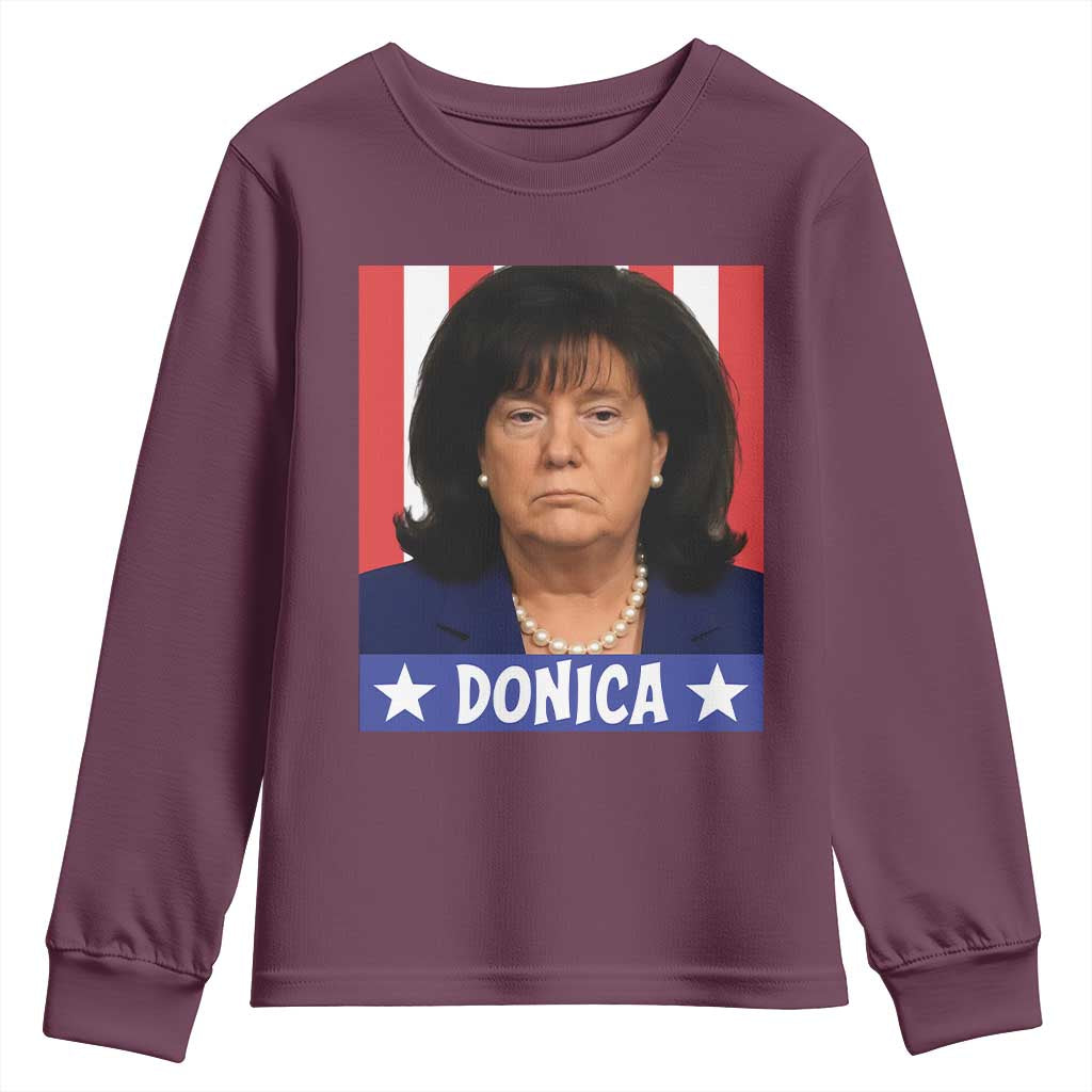 Donica Lewinsky Political Trump Meme Youth Sweatshirt Hilarious Viral Internet Parody TS02 Maroon Print Your Wear