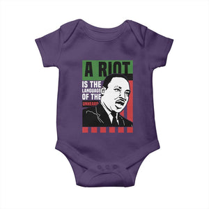 Martin Luther King MLK Baby Onesie A Riot Is The Language Of The Unheard Civil Rights TS02 Purple Print Your Wear