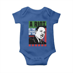 Martin Luther King MLK Baby Onesie A Riot Is The Language Of The Unheard Civil Rights TS02 Royal Blue Print Your Wear