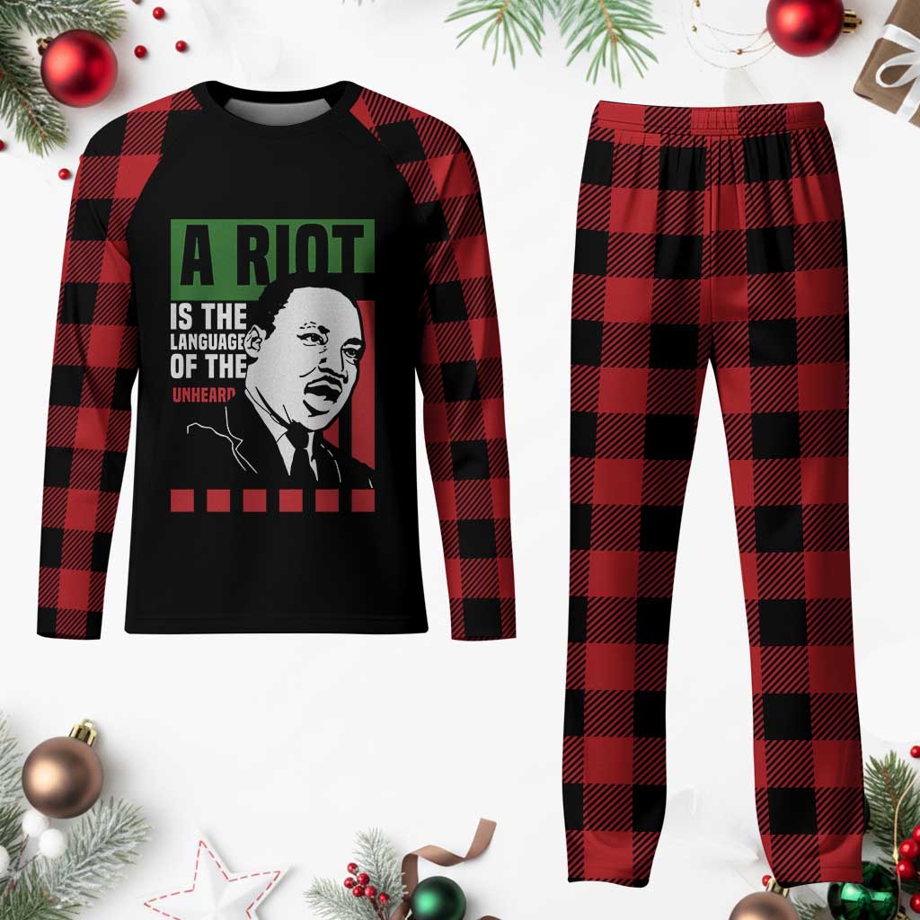 Martin Luther King MLK Plaid Pajama Set A Riot Is The Language Of The Unheard Civil Rights TS02 Buffalo Plaid Print Your Wear