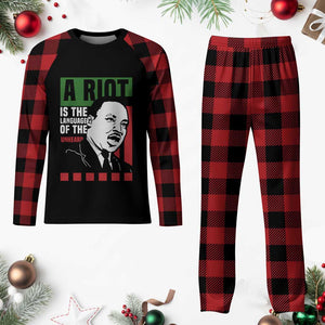 Martin Luther King MLK Plaid Pajama Set A Riot Is The Language Of The Unheard Civil Rights TS02 Buffalo Plaid Print Your Wear