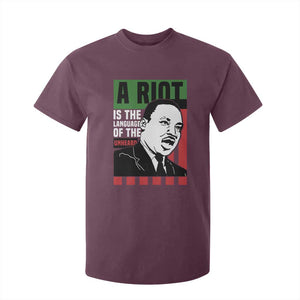 Martin Luther King MLK T Shirt For Kid A Riot Is The Language Of The Unheard Civil Rights TS02 Maroon Print Your Wear