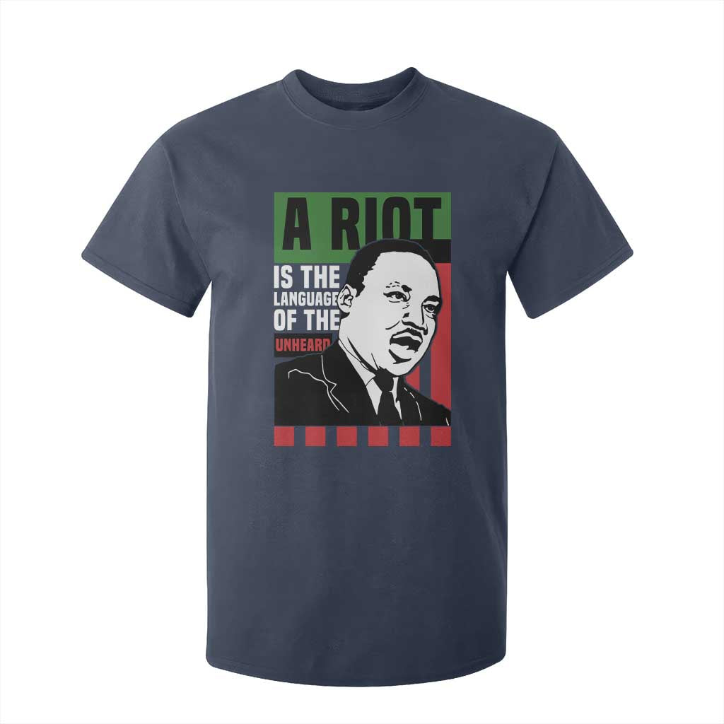 Martin Luther King MLK T Shirt For Kid A Riot Is The Language Of The Unheard Civil Rights TS02 Navy Print Your Wear