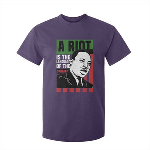Martin Luther King MLK T Shirt For Kid A Riot Is The Language Of The Unheard Civil Rights TS02 Purple Print Your Wear