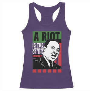 Martin Luther King MLK Racerback Tank Top A Riot Is The Language Of The Unheard Civil Rights TS02 Purple Print Your Wear