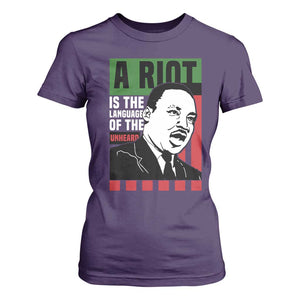 Martin Luther King MLK T Shirt For Women A Riot Is The Language Of The Unheard Civil Rights TS02 Purple Print Your Wear