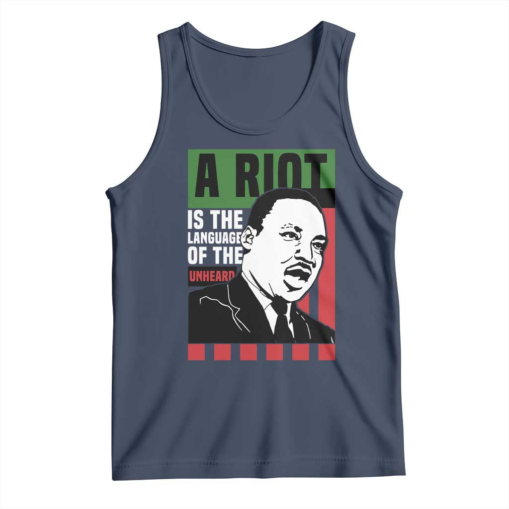 Martin Luther King MLK Tank Top A Riot Is The Language Of The Unheard Civil Rights TS02 Navy Print Your Wear