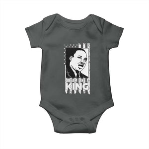 Martin Luther King MLK Baby Onesie Dream Like A King Black History American Flag TS02 Dark Heather Print Your Wear