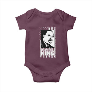 Martin Luther King MLK Baby Onesie Dream Like A King Black History American Flag TS02 Maroon Print Your Wear