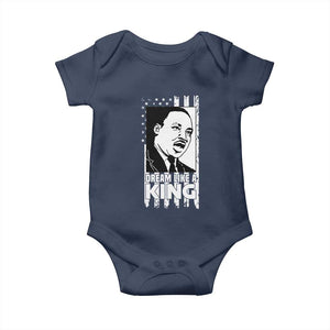 Martin Luther King MLK Baby Onesie Dream Like A King Black History American Flag TS02 Navy Print Your Wear