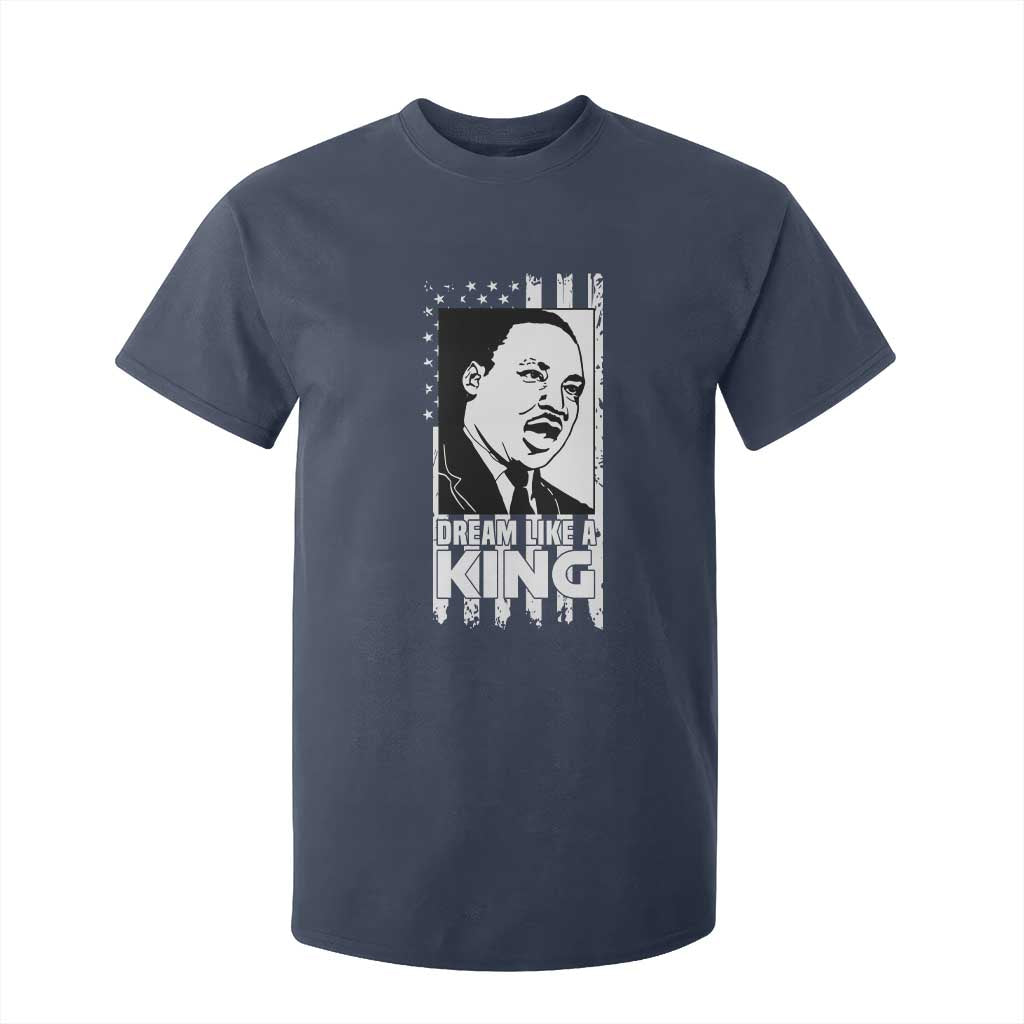 Martin Luther King MLK T Shirt For Kid Dream Like A King Black History American Flag TS02 Navy Print Your Wear